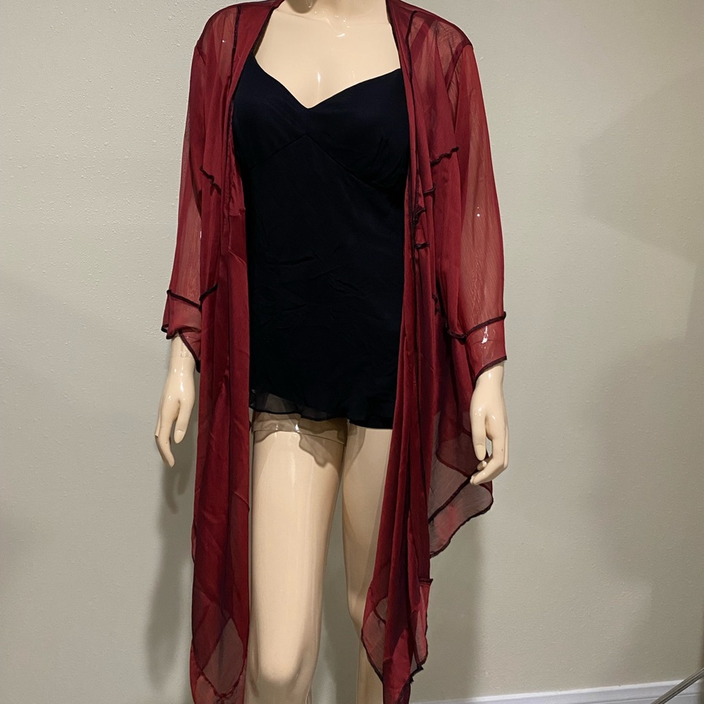 Sheer Red Cardigan